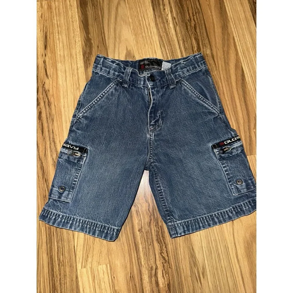 Old‎ Navy Gap Kids 1969 Jeans Shorts Vintage Blue Denim Wide Leg Boys 5 VTG Lot